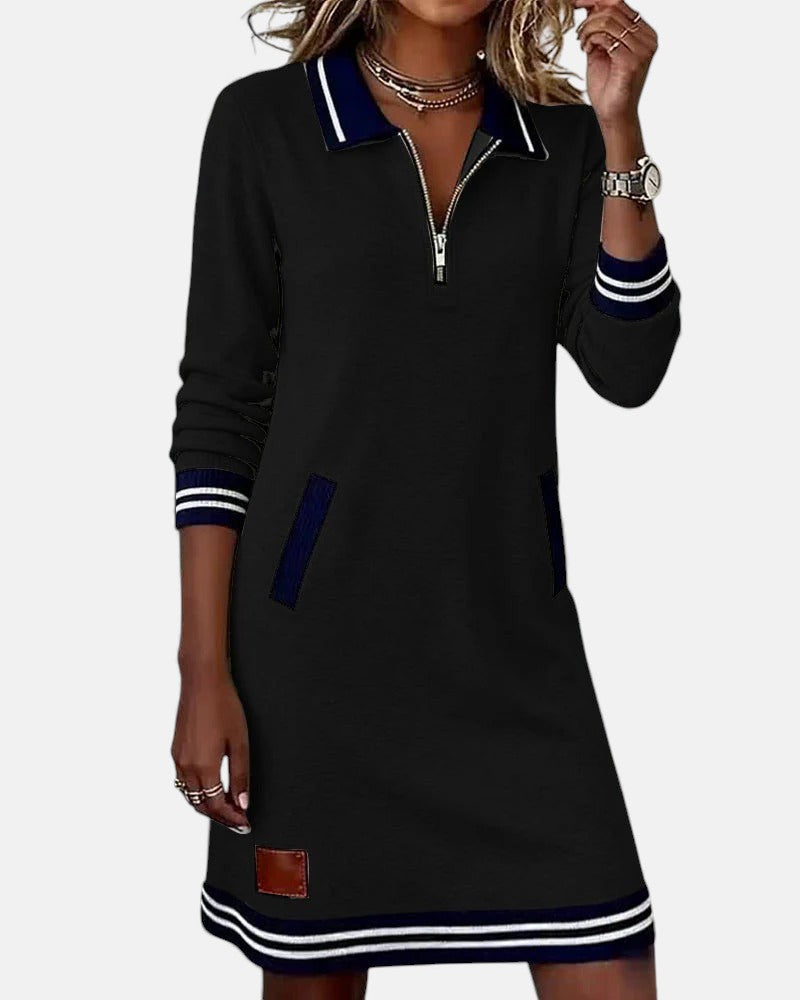 Clara | Damen Baumwollkleid elegant langarm