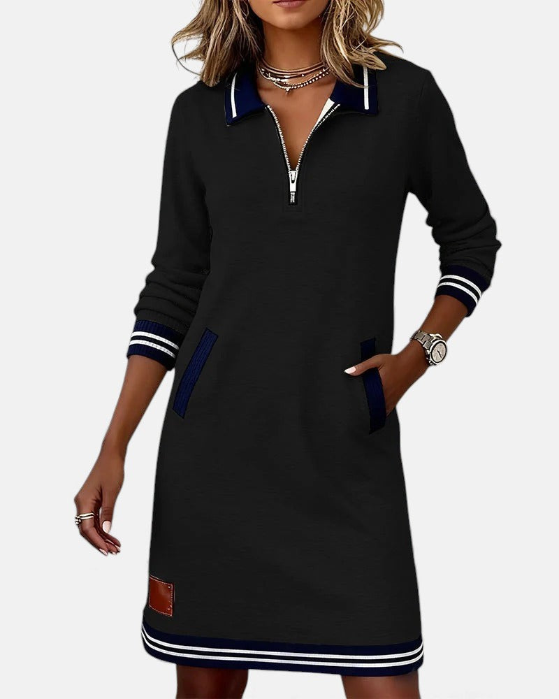 Clara | Damen Baumwollkleid elegant langarm