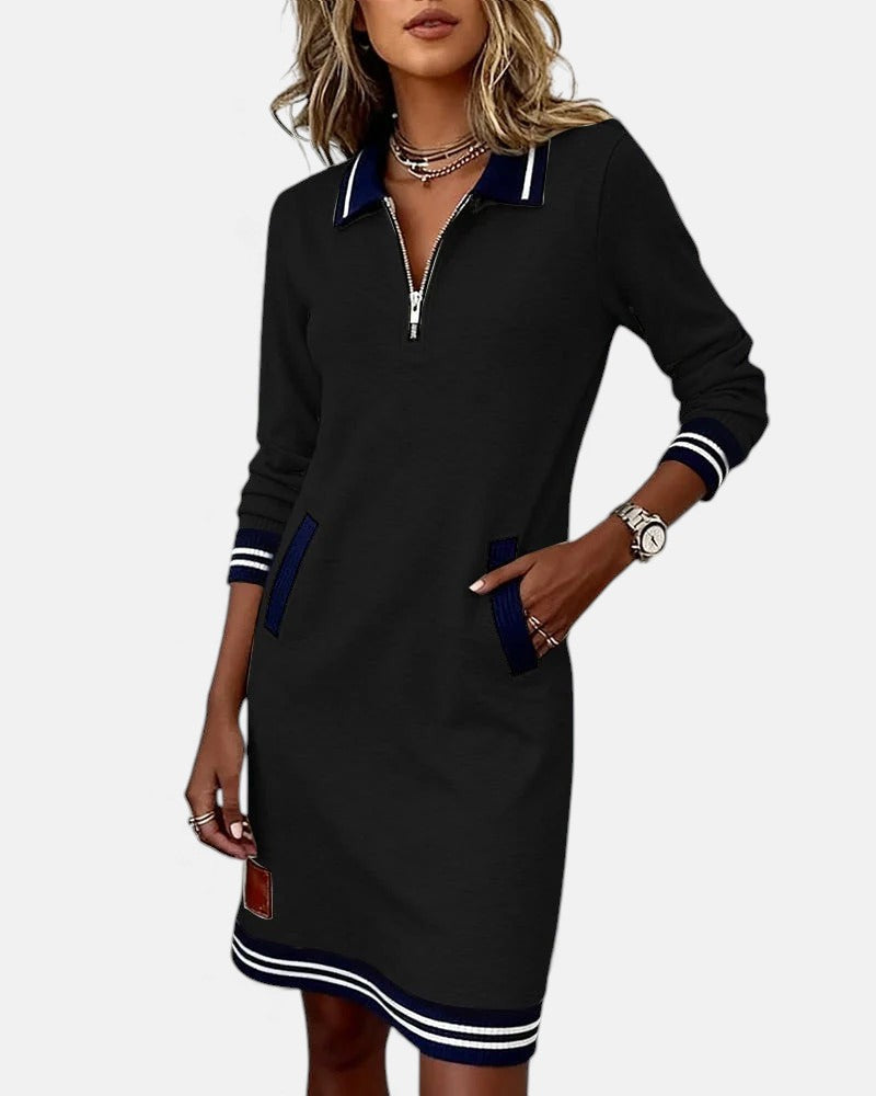 Clara | Damen Baumwollkleid elegant langarm