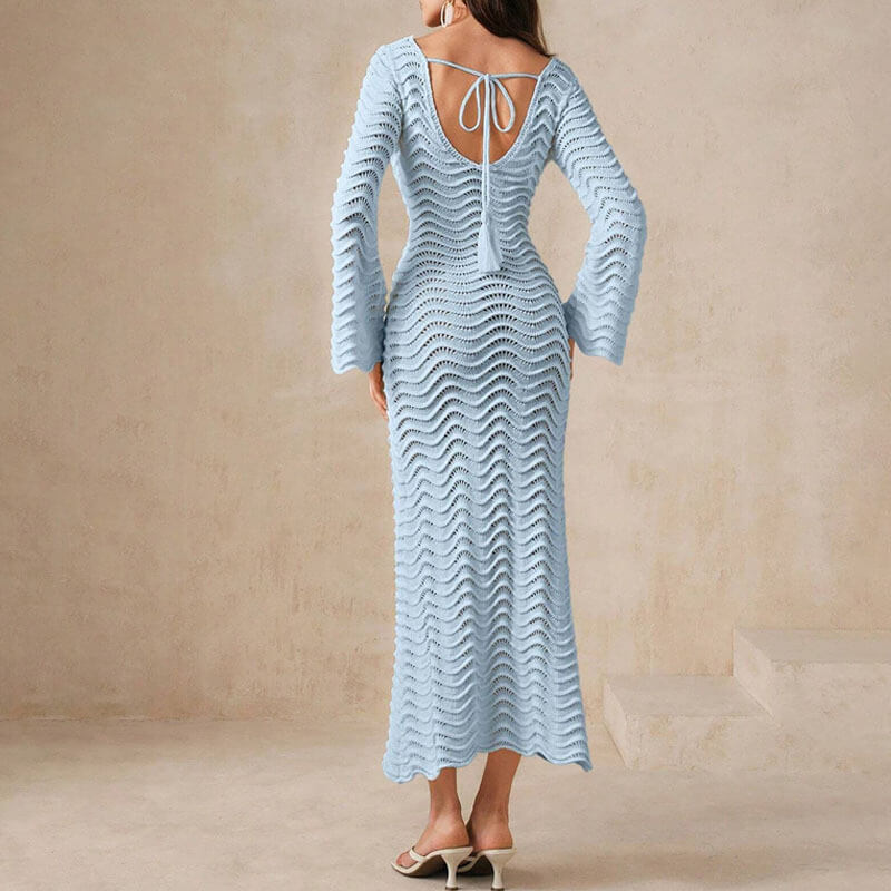 Amelie | Stilvolles Damen Strickkleid modern & mit ausgestellten Ärmeln