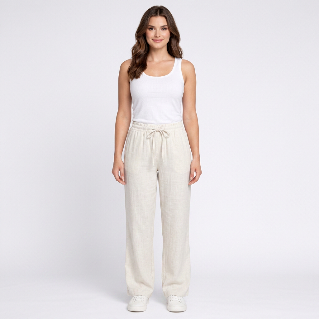 Clara | Hochtailliert Leinenhose Atmungsaktiv