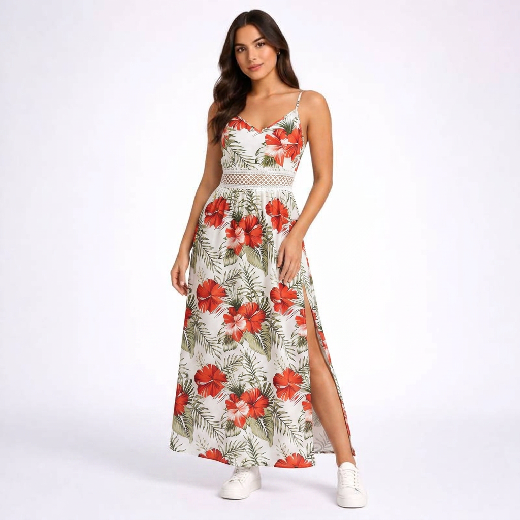 Ella | Florales Maxi Kleid Boho Elegant