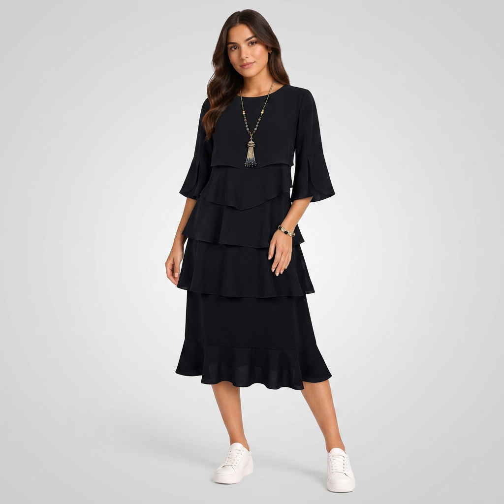 Ella | Stilvolles Rüschenkleid Damen Elegant
