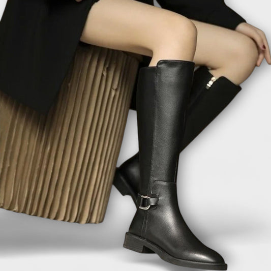 Leonie | Trendige Lederstiefel Damen kniehoch & warm