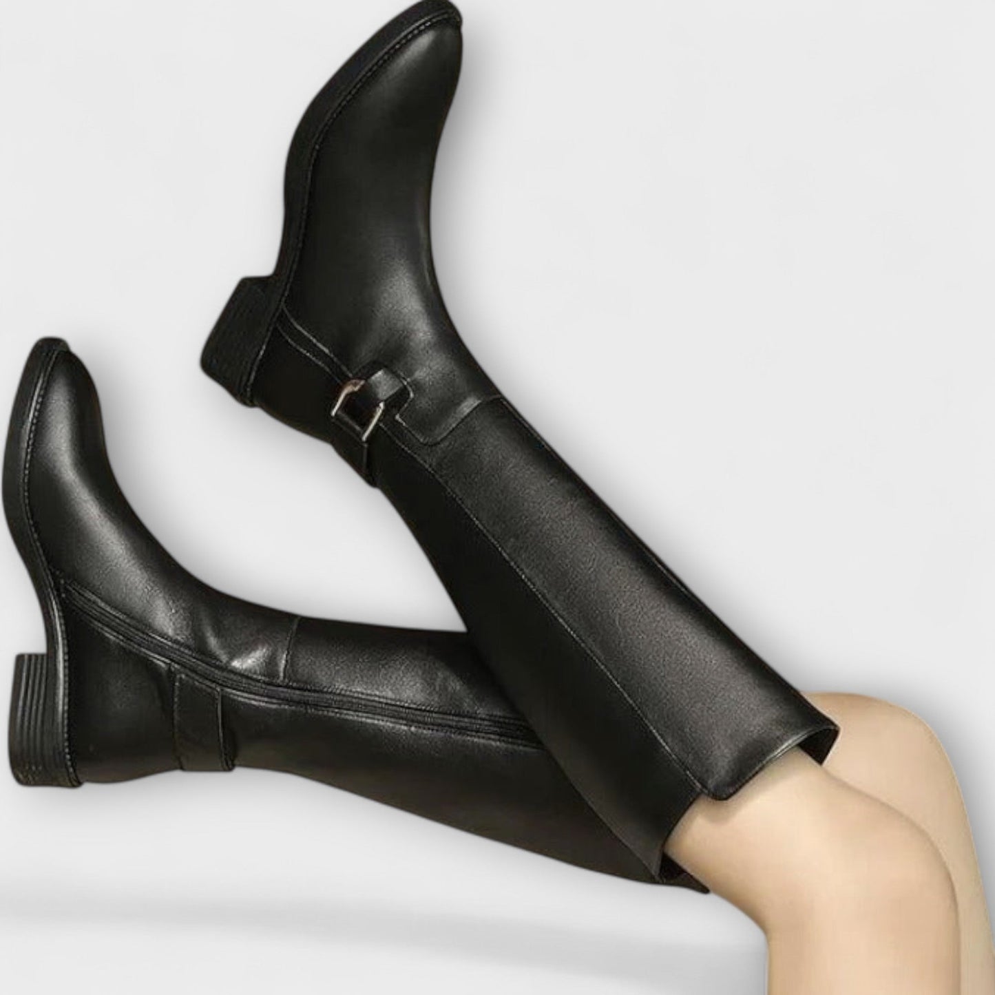 Leonie | Trendige Lederstiefel Damen kniehoch & warm