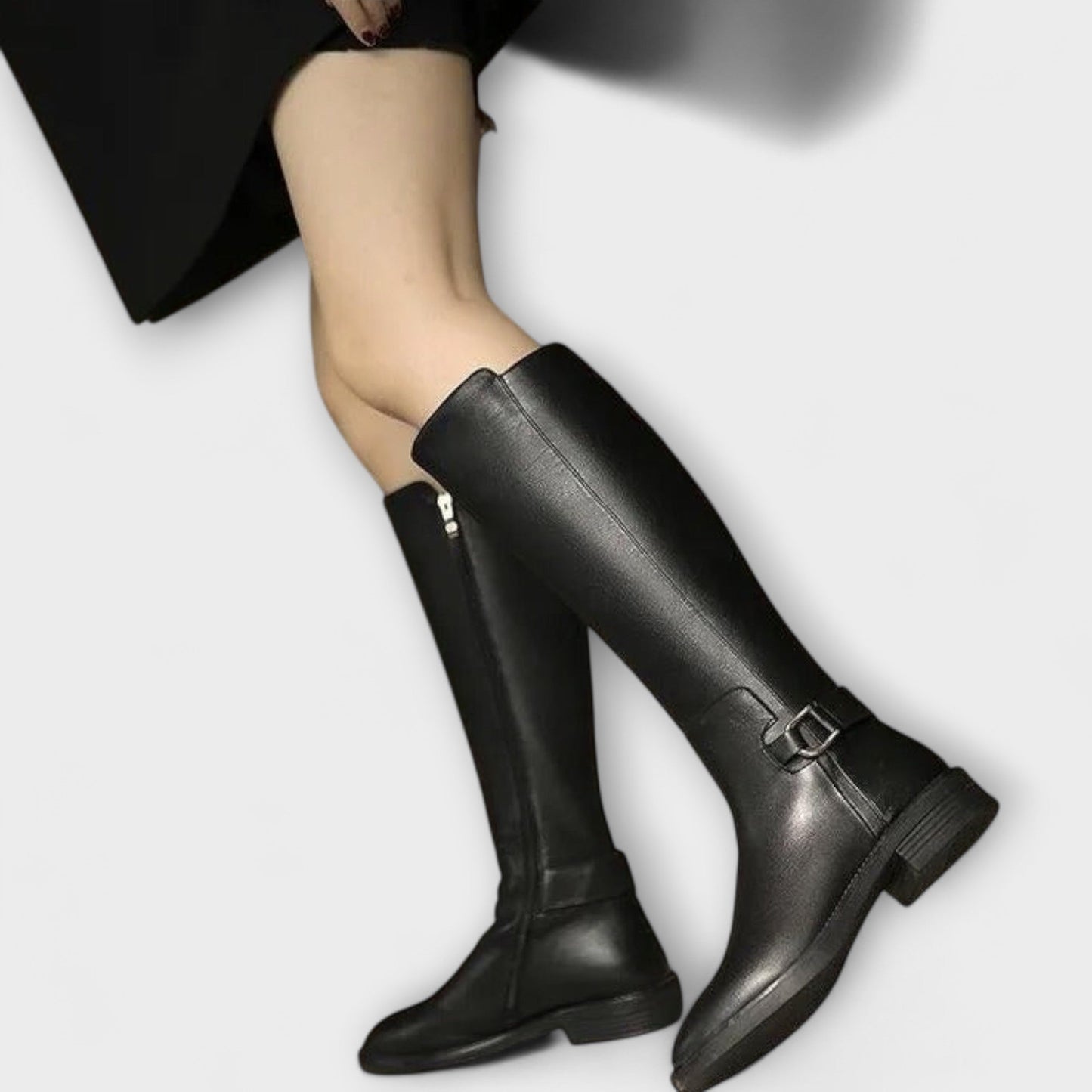Leonie | Trendige Lederstiefel Damen kniehoch & warm