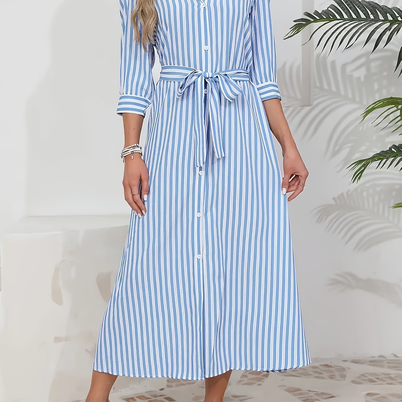 Leonie | Stilvolles Hemdkleid mit feinem Gürtel