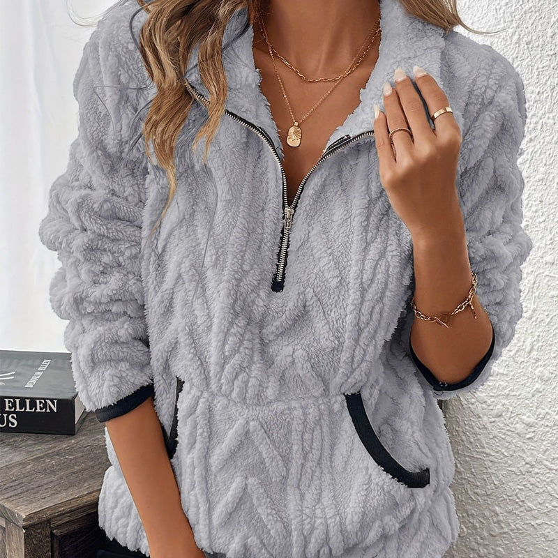 Laura | Warmer Half-Zip Pullover mit praktischer Tasche