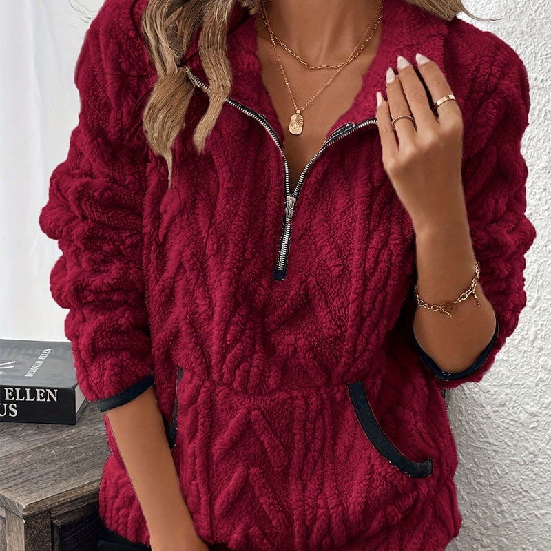 Laura | Warmer Half-Zip Pullover mit praktischer Tasche
