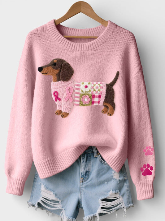 Nora | Gemütlicher Damen Pullover mit Dackelprint stilvoll