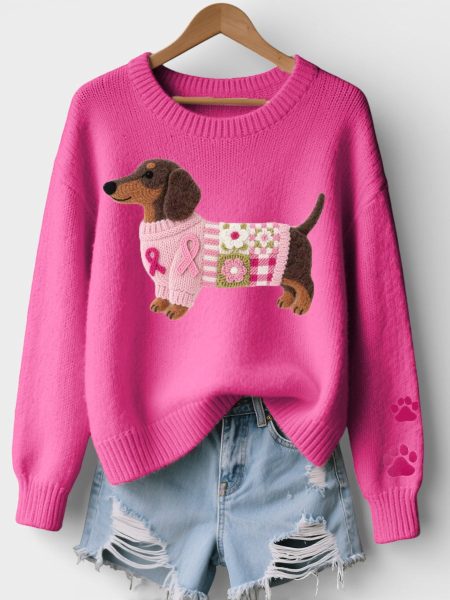 Nora | Gemütlicher Damen Pullover mit Dackelprint stilvoll