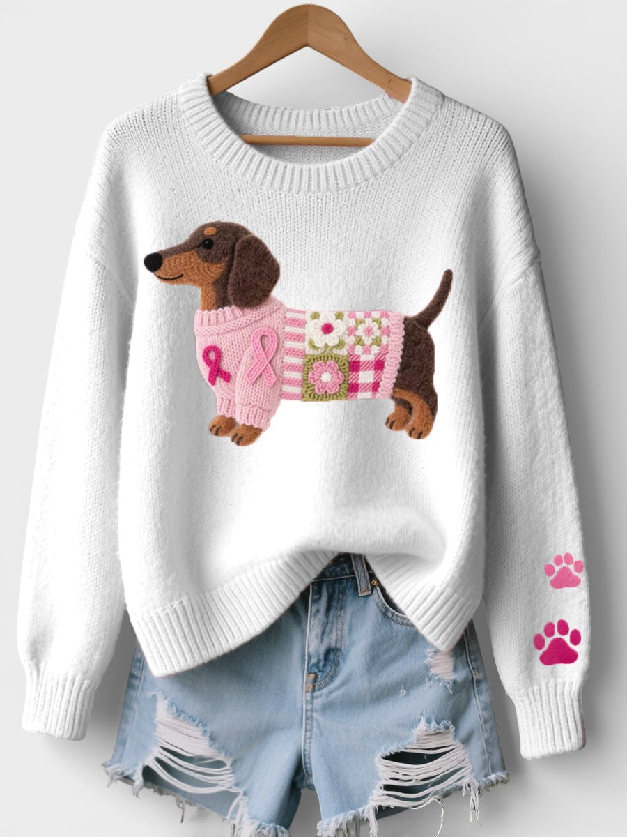 Nora | Gemütlicher Damen Pullover mit Dackelprint stilvoll