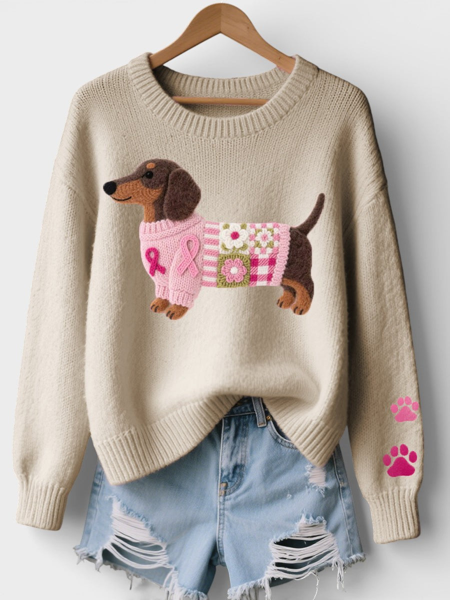 Nora | Gemütlicher Damen Pullover mit Dackelprint stilvoll